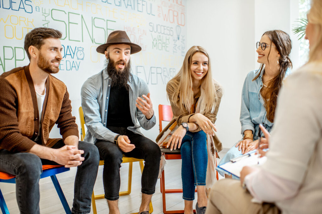 small group in therapy session