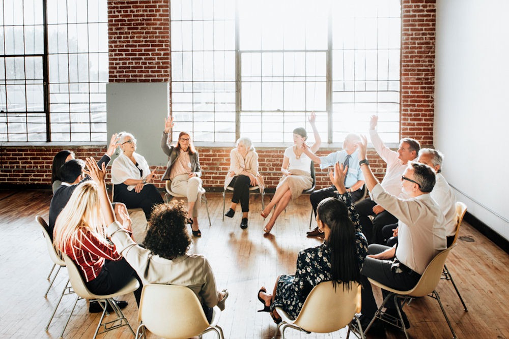 a group of patients attending a benzo addiction treatment